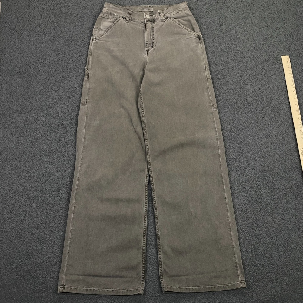 Carhartt WIP Jens Pant Womens size 25 HW/Loose‎ Wide Leg Canvas Carpenter Gray
